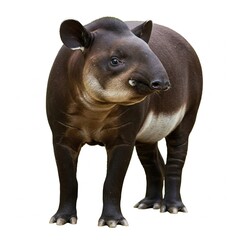 Fototapeta premium Asian tapir isolated on white background, high-resolution wildlife stock photo 