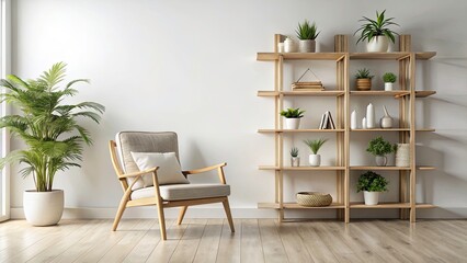 Minimalist Living Room Design: Serene Interior with Stylish Chair & Natural Decor