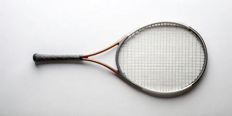 Minimalist Tennis Racket Flat Lay Photography for Elegant Design Elements and Creative Copy Space
