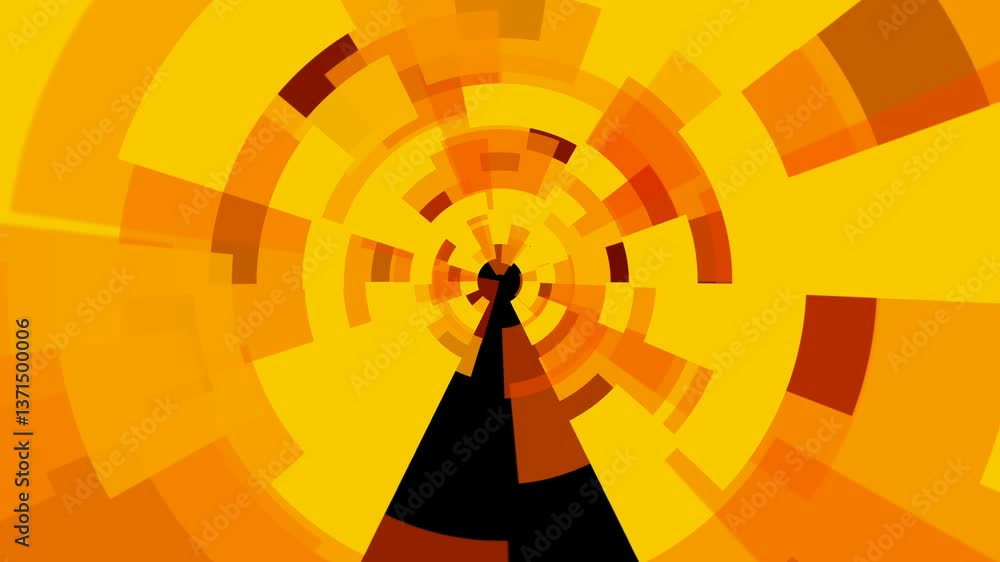 Poster geometric shapes in circular shape animation