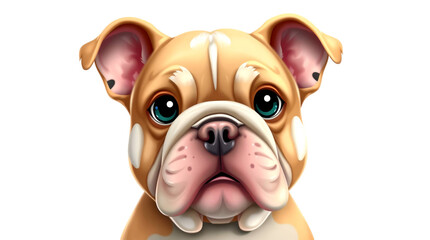 Naklejka premium Adorable Bulldog Puppy in Soft Golden Light