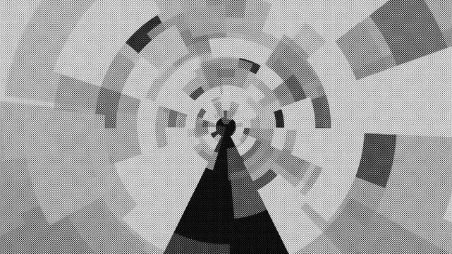 Geometric shapes in circular from animation with light half tone effect