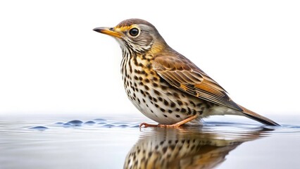 Fototapeta premium Song Thrush Silhouette Water Bird Photography, Wildlife Silhouette, Nature Silhouette, Bird Silhouette, Aquatic Bird Silhouette