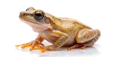 Obraz premium Spring Peeper Frog Night Photography, Nocturnal Amphibian, Pseudacris crucifer, Wildlife Photography, Nature Photography, Dark