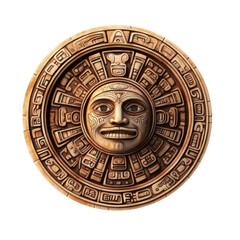 Ancient sun icon with intricate Mayan inspired engraving, showcasing detailed craftsmanship and cultural significance