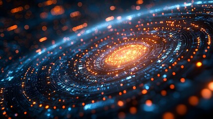 futuristic social media dashboard with digital profiles connected in a glowing blue network and an interactive holographic user interface