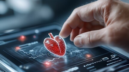 Holographic interface of an AI powered stethoscope mapping cardiovascular health and visualizing predictive medical insights