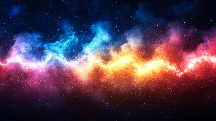 Fototapeta premium Cosmic Nebula: Vibrant Galaxy Colors in Space