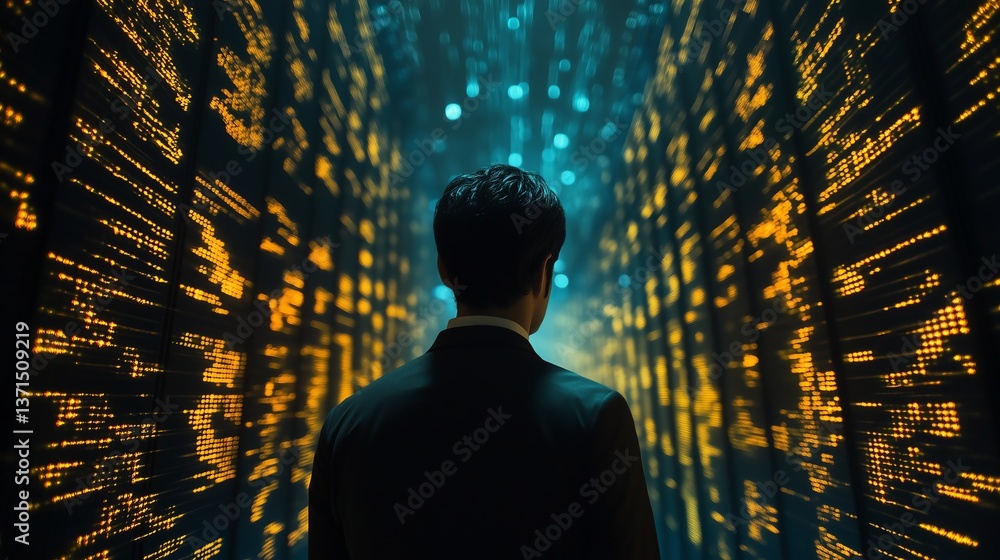 Poster business analyst working with data management system, clean kpi and metrics connected to database, i