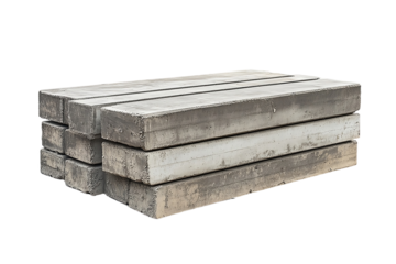 Durable concrete slabs for construction Isolated on white background or PNG background .