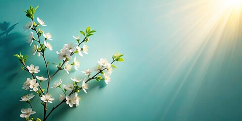 Vertical Spring Overview Silhouette with Fresh Splash Effect on Solid Color Backdrop for Creative Copy Space Design Elements