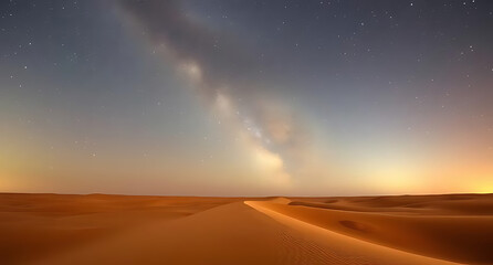 Fototapeta premium Stunning Desert Night Sky with Milky Way and Dunes