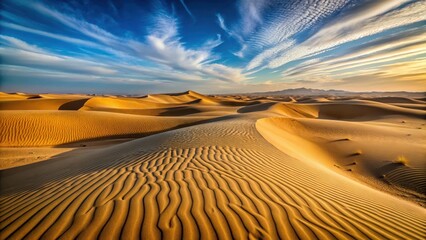 Naklejka premium Desert landscape with sandy dunes and winding tracks , track winding, desert, track winding
