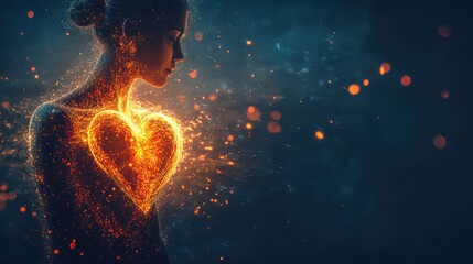 Heart of light abstract art coenzyme Q10