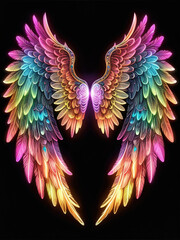 Neon angel wings