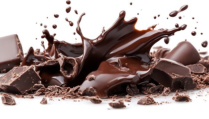 Fototapeta premium Chocolate Splash on White Background