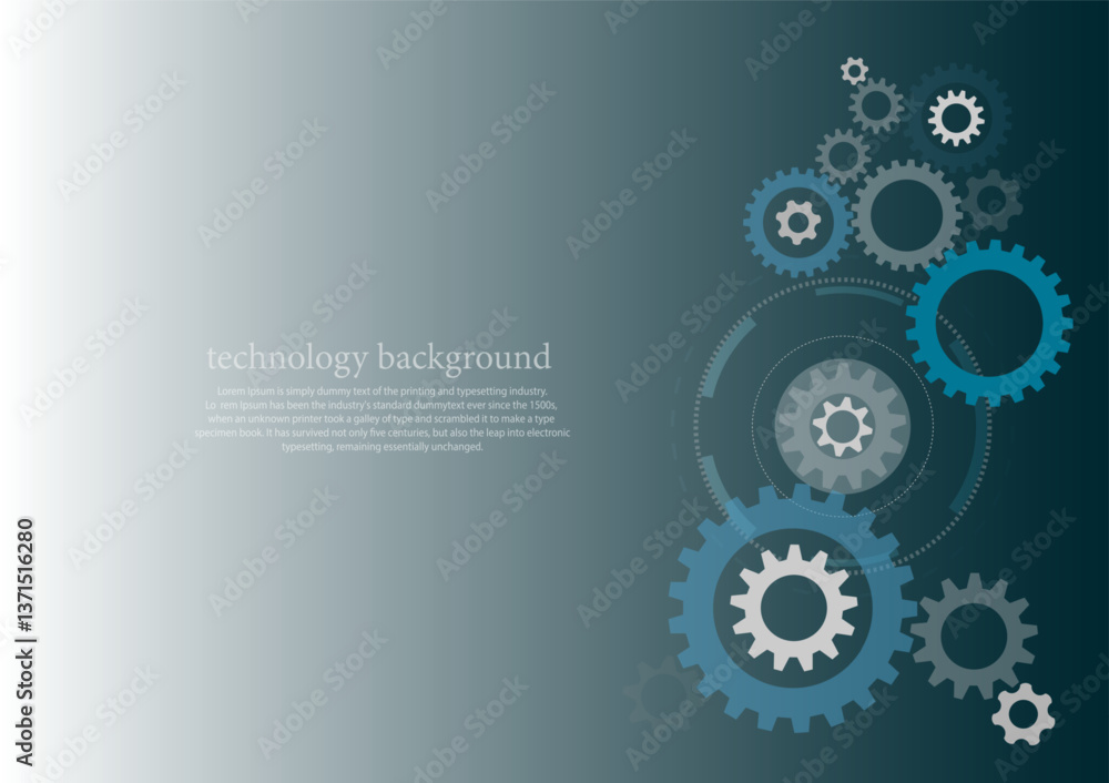 Wall mural technology abstract background innovation concept vector with some elements of this image, gear ,res