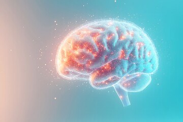  human brain model, intelligent futuristic brain,  with neural circuit connections, cognitive function, neuroscience.  