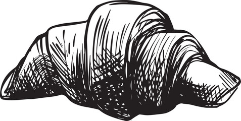hand drawn perfect croissant vector