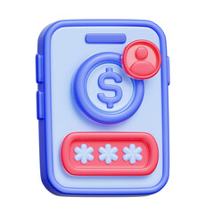 Mobile OTP, Online banking service and Transactions, Smart Fintech, 3d rendering.