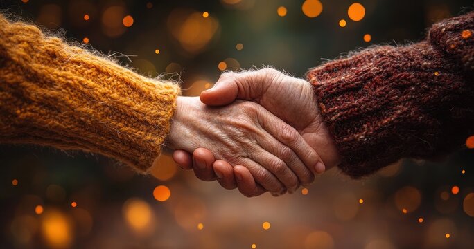Caregiver Holding Elderly Hand in Hospice Care Emotional Bond Support Compassion