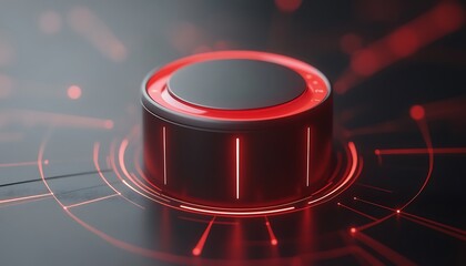 Futuristic control knob, dark background
