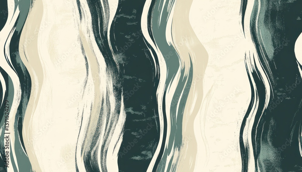 Poster Serene flowing vertical wave pattern creating a calm and textured design