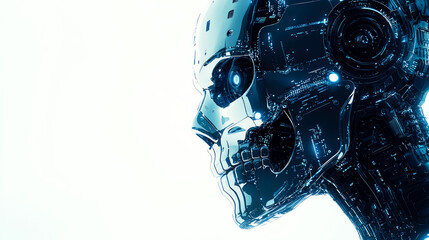 Chrome Robot Head: A Futuristic Vision of AI and Technology