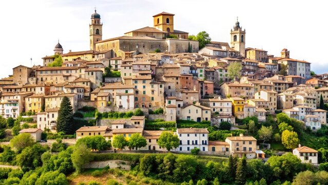 Panoramic Montecelio Italy: Stunning Aerial View, Hilltop Town, Lazio Landscape