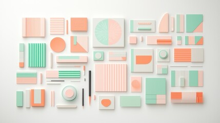 Abstract geometric shapes composition