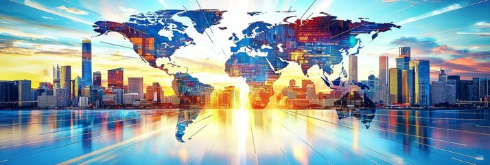 The expansion strategy is visually represented on a global map, showcasing highlighted regions.