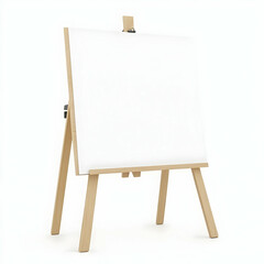 Wooden Easel With White Blank Canvas for Art Studio Illustration Photo