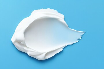 Skincare Cream Texture Swatch on Blue Background Creamy Lotion Smear Hydrating Moisturizer