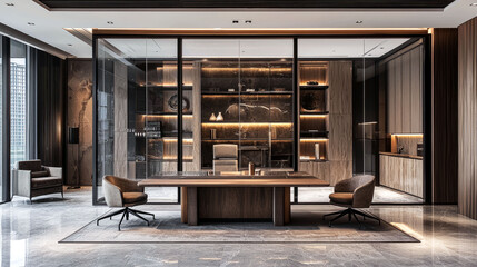 Modern Executive Office Interior Design: Luxury Workspace