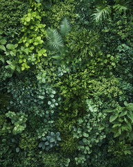 Lush green foliage in a vibrant botanical background