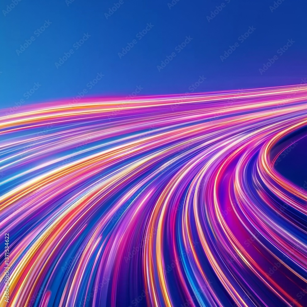 Poster visualization of information transfer illustrated by dynamic light paths.