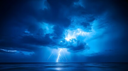 Thunderstorm_and_lightning_set_against_a_blue_sky_