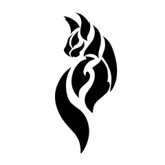 illustration design abstract design tribal art cat. suitable for tattoos