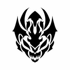 illustration design abstract design tribal art devil's head. suitable for tattoos