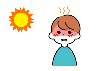 熱中症になっている男の子