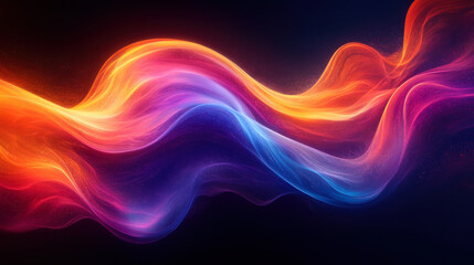 Obraz premium Vibrant Abstract Neon Light Wave on Dark Background 