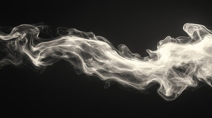 Fototapeta premium Elegant Flow of Ethereal White Smoke Against Dark Background
