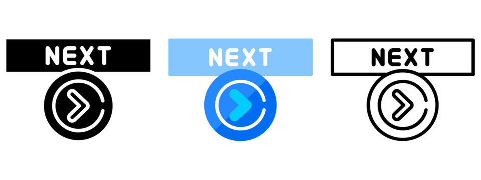 Next Web Interface Button Icon, Collection of Line, Glyph and Flat, Line, Glyph, Flat, Set of Line Glyph and Flat Icon