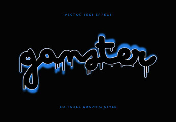 Black And Blue Graffiti Drip Urban Style Text Effect
