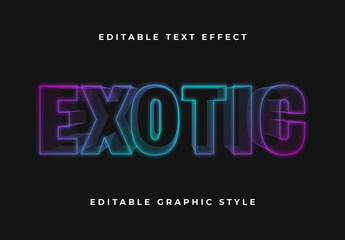 Colorful Neon Gradient Distort Font Futuristic Glowing Outline Text Effect