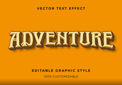 Gold And Brown Vintage 3D Font Retro Decorative Shadow Text Effect