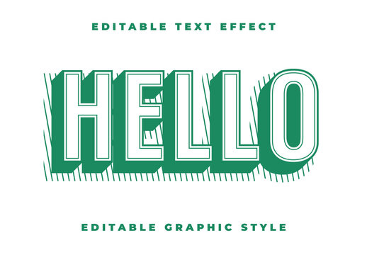 Bold Outline Striped Lines Text Effect