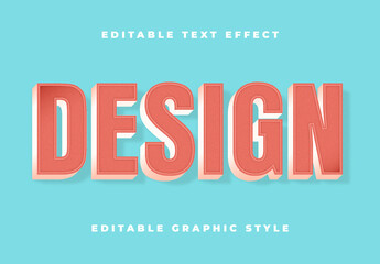 Orange Vintage Bold Font Shadow Block Text Effect