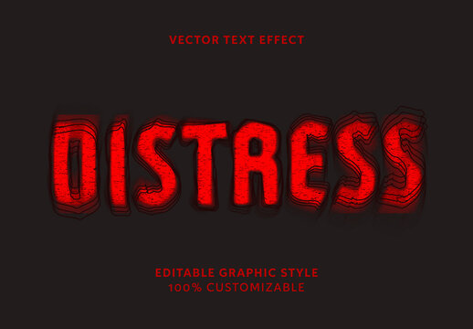 Red And Black Distressed Grunge Font Textured Bold Shadowed Text Effect