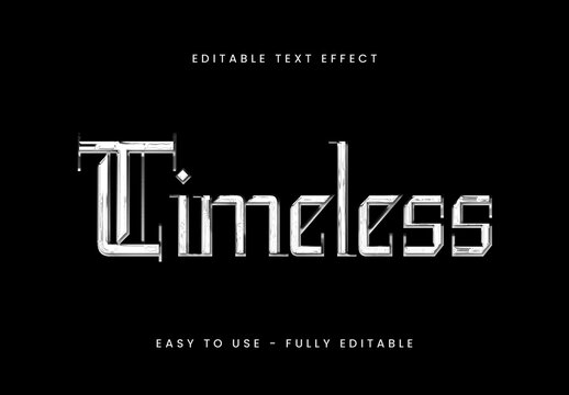 White Vintage Font Serif Textured Metallic Text Effect